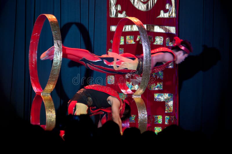 LINCOLN, CA - November 11: Cirque Shanghaiâ€™s Bai Xi performs at Thunder Valley Casino and Resort in Lincoln, California on November 11th, 2011. LINCOLN, CA - November 11: Cirque Shanghaiâ€™s Bai Xi performs at Thunder Valley Casino and Resort in Lincoln, California on November 11th, 2011