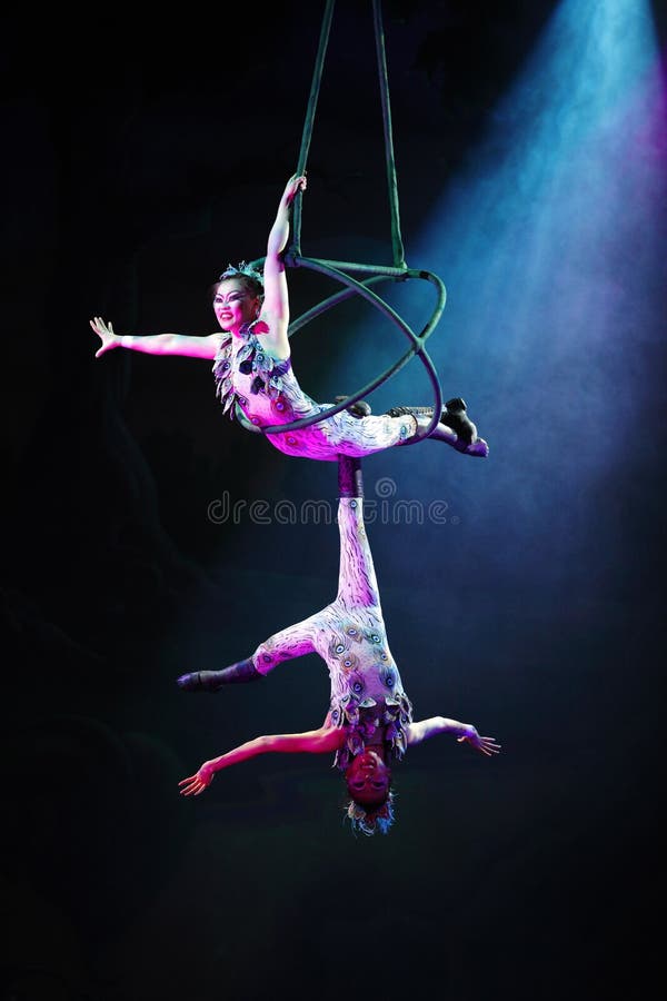 MANAMA, BAHRAIN - AUGUST 01: Cirque Dreams Jungle Fantasy, theatrical acrobatic circus performs on August 01, 2014 in Bahrain on the occasion of Bahrain summer festival's sixth edition. MANAMA, BAHRAIN - AUGUST 01: Cirque Dreams Jungle Fantasy, theatrical acrobatic circus performs on August 01, 2014 in Bahrain on the occasion of Bahrain summer festival's sixth edition