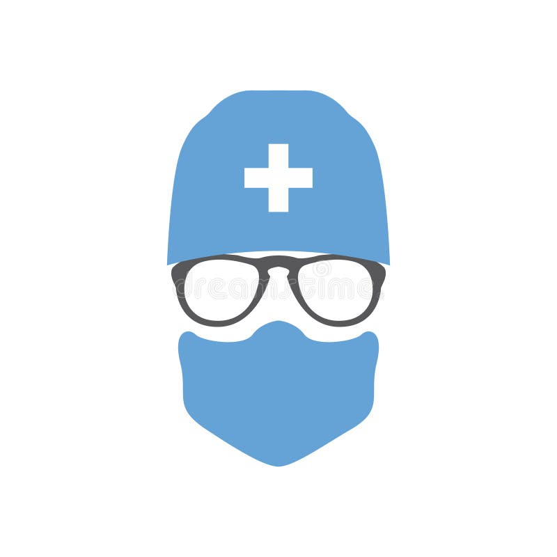 Médico cirurgião Avatar de chapéu e máscara ilustração stock