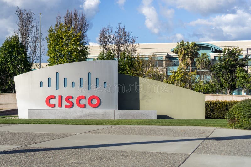 CISCO sign in front of the headquarters in Silicon Valley