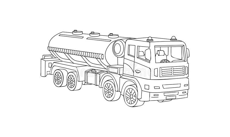 How to draw Oil Tanker Truck [petrol tanker] step by step for beginners -  YouTube