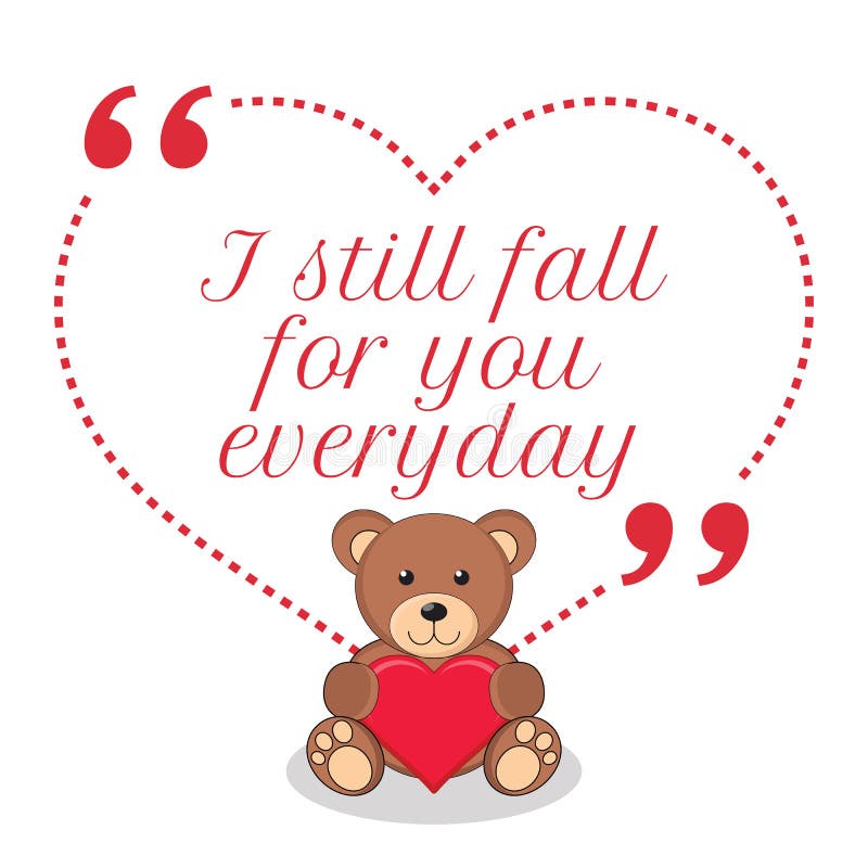 Cita inspirada del amor Todavía me caigo para usted diario stock de ilustración Cita inspirada del amor Todavía me caigo para usted diario stock de ilustración