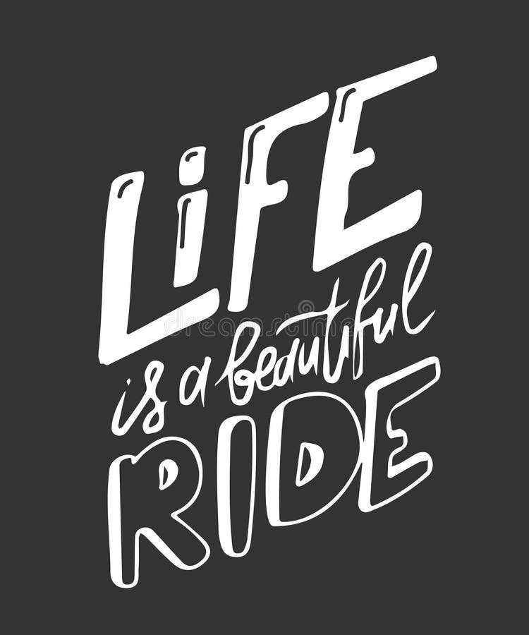 Citation de motivation Vecteur tiré par la main de vintage de vélo illustration stock Citation de motivation Vecteur tiré par la main de vintage de vélo illustration stock