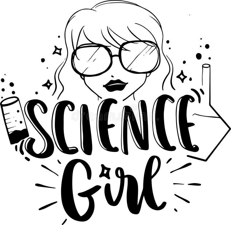 Citazioni di lettere di una ragazza scientifica illustrazione vettoriale