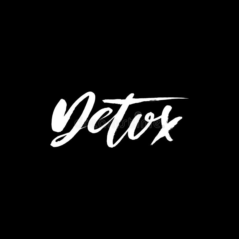 Citações inspiradas indicadas por letras da mão detox Rotulação escovada mão da tinta ilustração stock Citações inspiradas indicadas por letras da mão detox Rotulação escovada mão da tinta ilustração stock