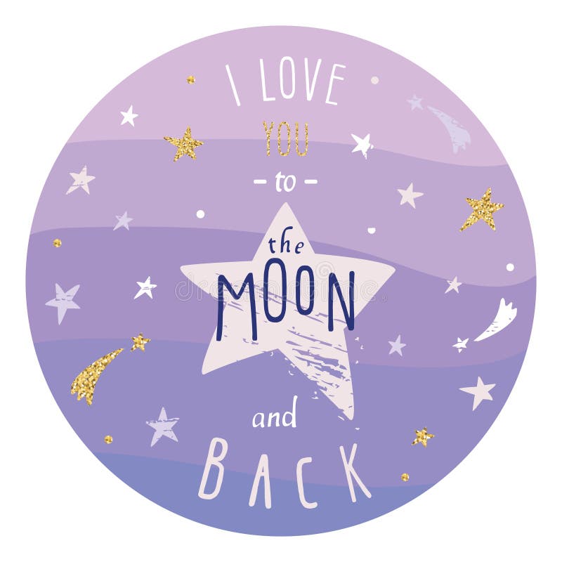 Citações românticas inspiradas e inspiradores do amor Mim você à lua para trás A rotulação com as estrelas azuis do ouro do brilh ilustração do vetor Citações românticas inspiradas e inspiradores do amor Mim você à lua para trás A rotulação com as estrelas azuis do ouro do brilh ilustração do vetor