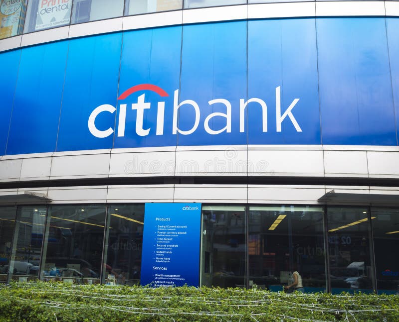Citibank podpisuje wewnątrz Bangkok, Tajlandia zdjęcie stock Citibank podpisuje wewnątrz Bangkok, Tajlandia zdjęcie stock