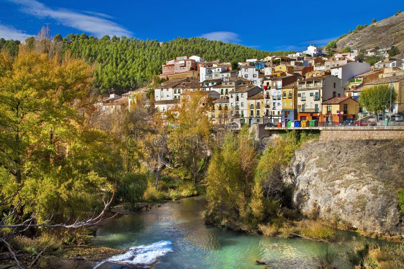 Colorful Spain - Cuenca town on cliff rocks. Colorful Spain - Cuenca town on cliff rocks