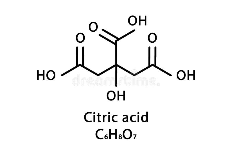 Citric acid structure stock vector. Illustration of black 24487989