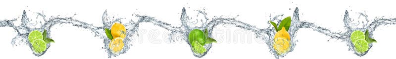 Citroenen en sinaasappelen in water worden gelaten vallen dat stock fotografie Citroenen en sinaasappelen in water worden gelaten vallen dat stock fotografie