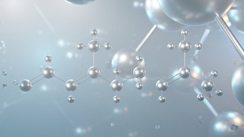 Citronenmolekularstruktur 3D-Modellmolekül acyclisch monoterpene aldehyd Struktur chemische Formel aus Mikroskop-Sicht vektor abbildung