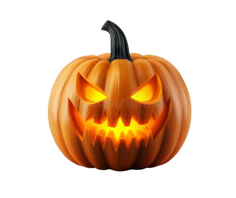 Citrouille de jackolantern halloween avec visage brillant illustration libre de droits
