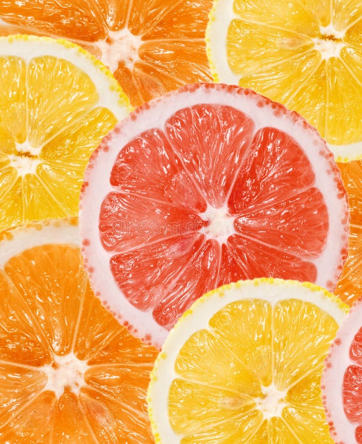 Red, orange and yellow citrus background