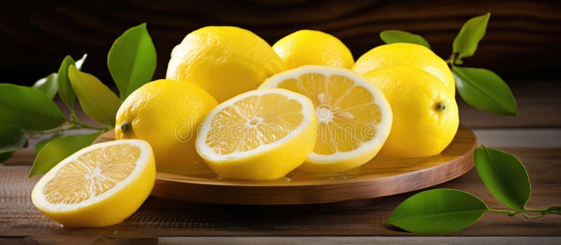 Un castron de citrice cu lămâi Meyer și lămâi dulci pe o masă din lemn royalty free stock photos