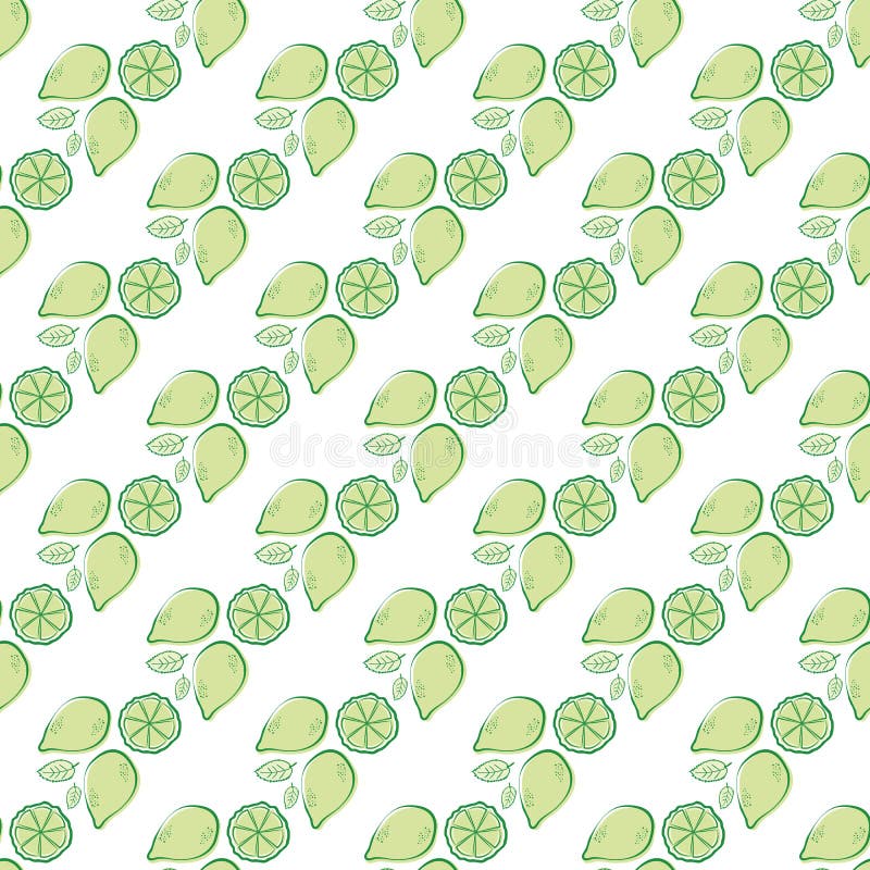 Citrus fruit and minty leaves vector seamless pattern background. Retro green white backdrop with mint lemonade