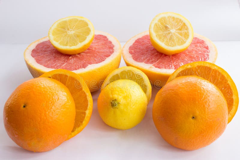 Citrus Fruits Being Cut in Half Stock Image Image of fresh, green