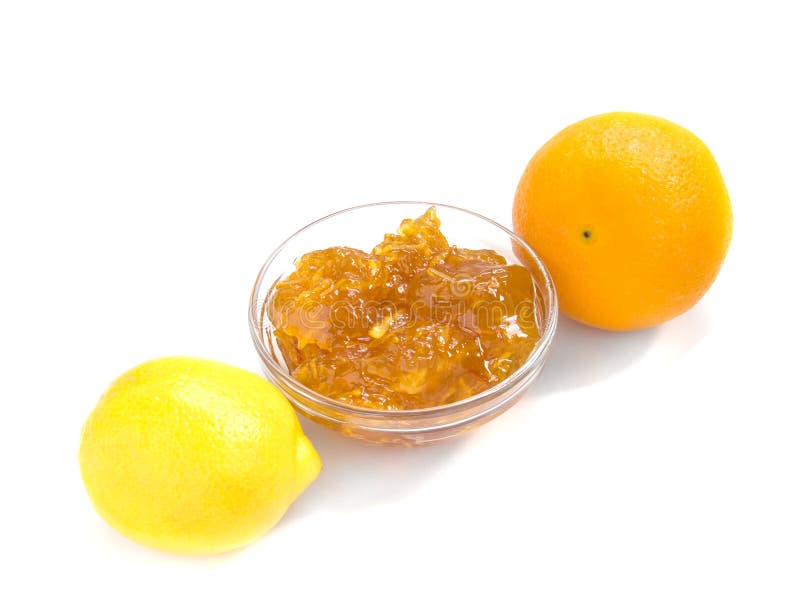 Citrus Jam with Orange and Lemon Isolated Stock Image Image of