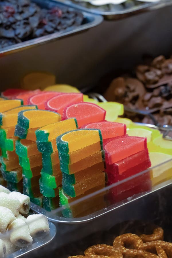 Citrus Jelly Wedges with Lemon and Grapefruit Flavor Stock Photo