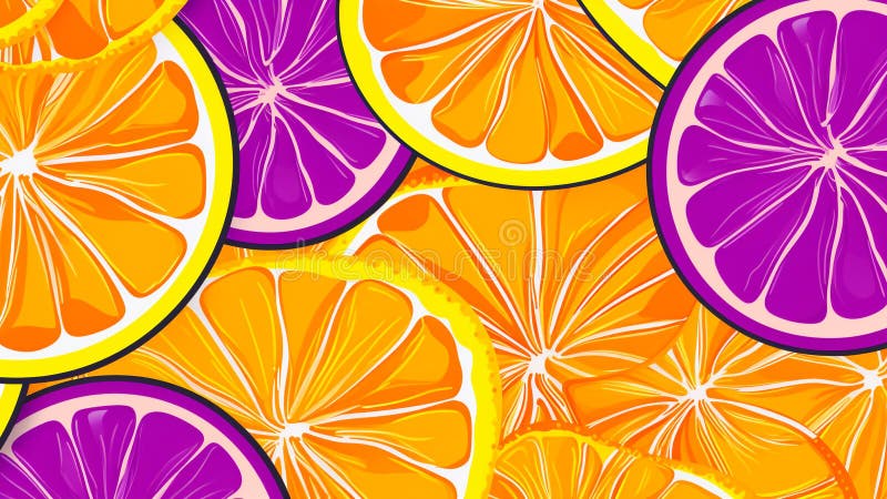 Model de artă retro-pop pentru citrice și violet electric royalty free illustration