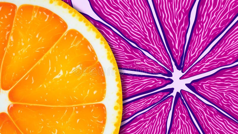 Model de artă retro-pop pentru citrice și violet electric royalty free illustration