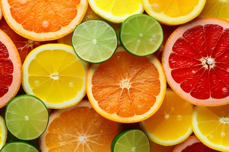 Citrus palette, a vibrant mix of colorful citrus fruits vector illustration
