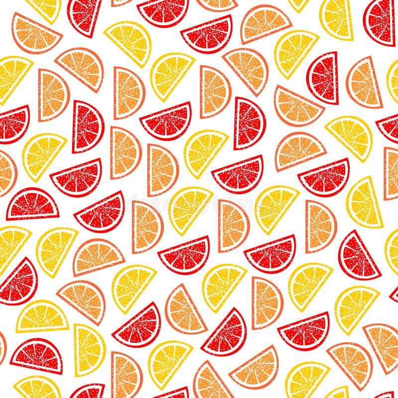 Citrus seamless pattern. Slices of tropical fruits