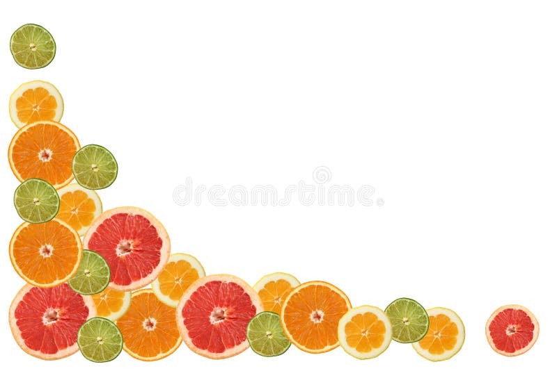 Frame corner made of miscellaneous citrus slices. See more citrus slice images in this series in my portfolio. Frame corner made of miscellaneous citrus slices. See more citrus slice images in this series in my portfolio.