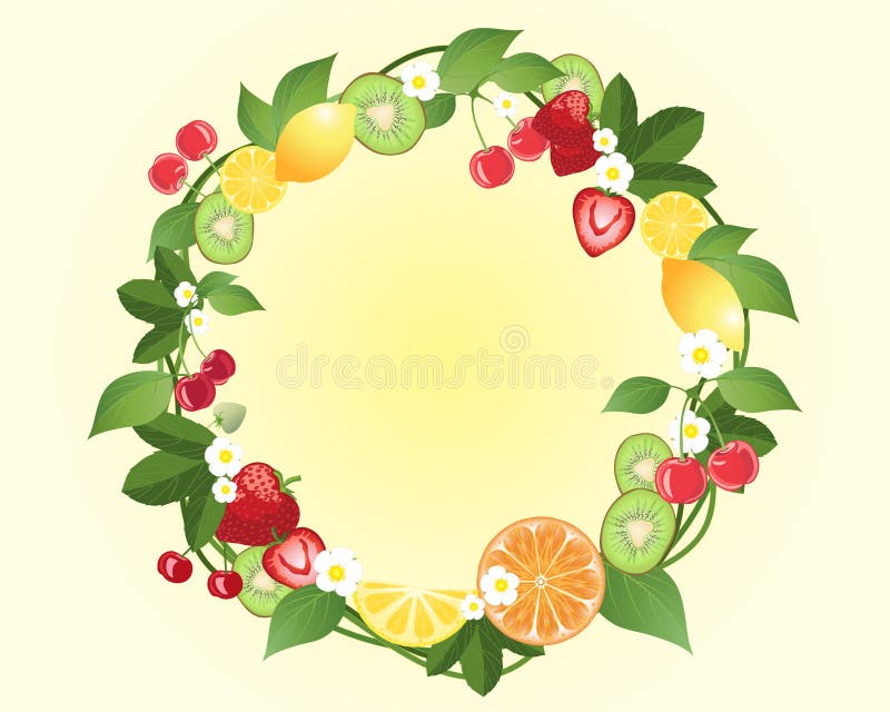Dried Citrus Fruit Wreath Clipart