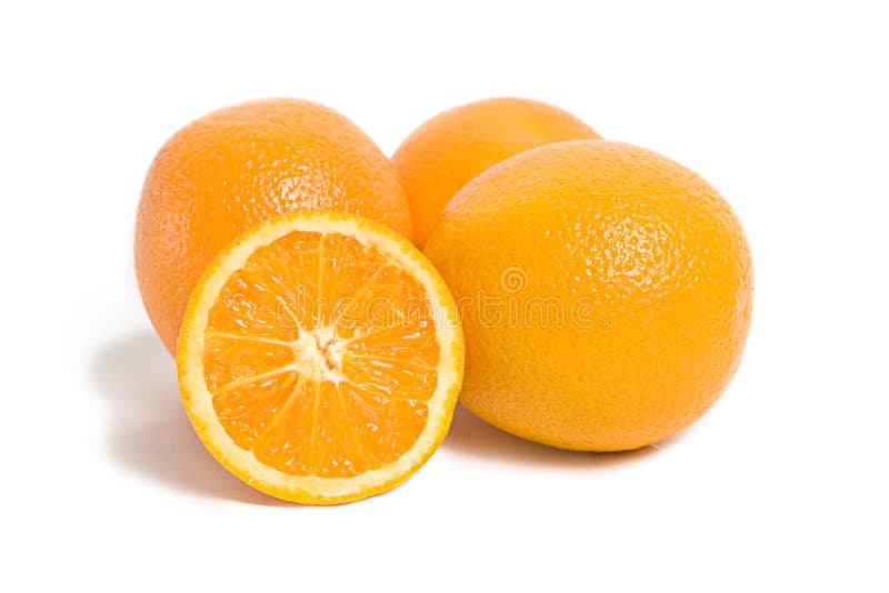 Citrusfrukter isolerade orange white arkivbild