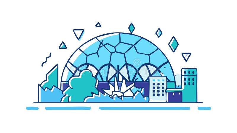 Città dome geografica con Vector Art di produzione Generative AI royalty illustrazione gratis