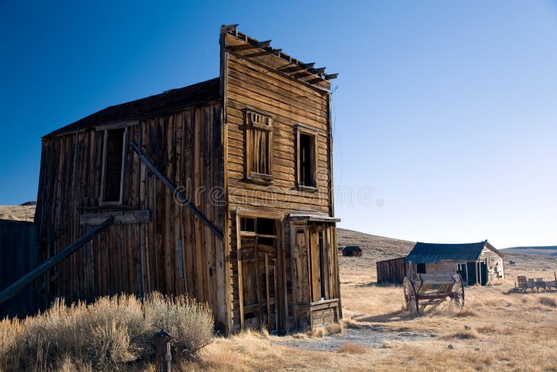 Old wooden house in Bodie ghost town in California. Old wooden house in Bodie ghost town in California.