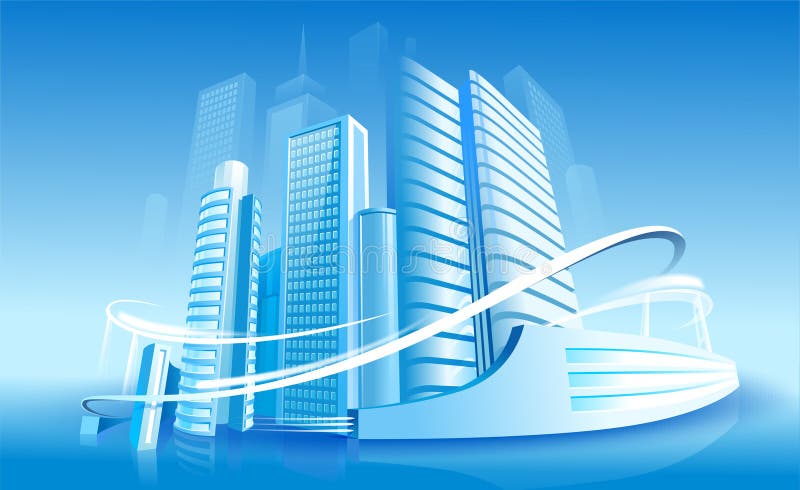 Città futuristica illustrazione vettoriale