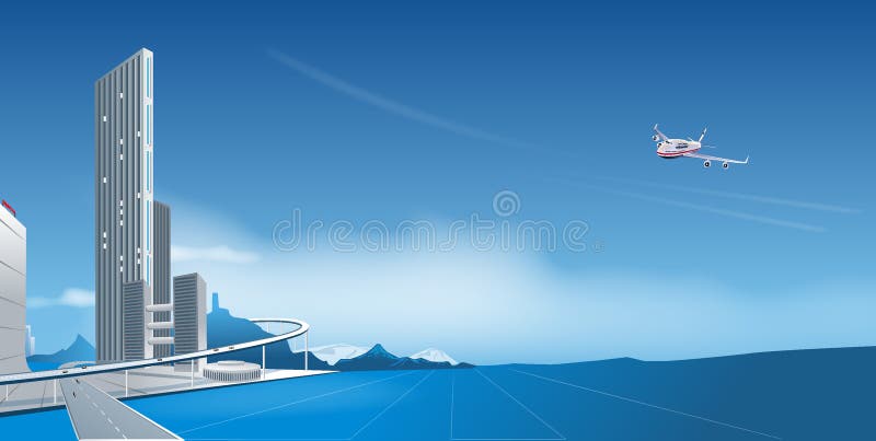 Città futuristica illustrazione vettoriale