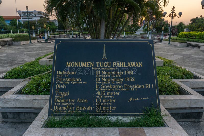 Città Indonesia di Tugu Pahlawan Soerabaya fotografia stock Città Indonesia di Tugu Pahlawan Soerabaya fotografia stock