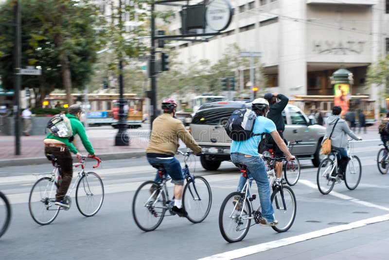 City bikers in San Francisco stock photo City bikers in San Francisco stock photo