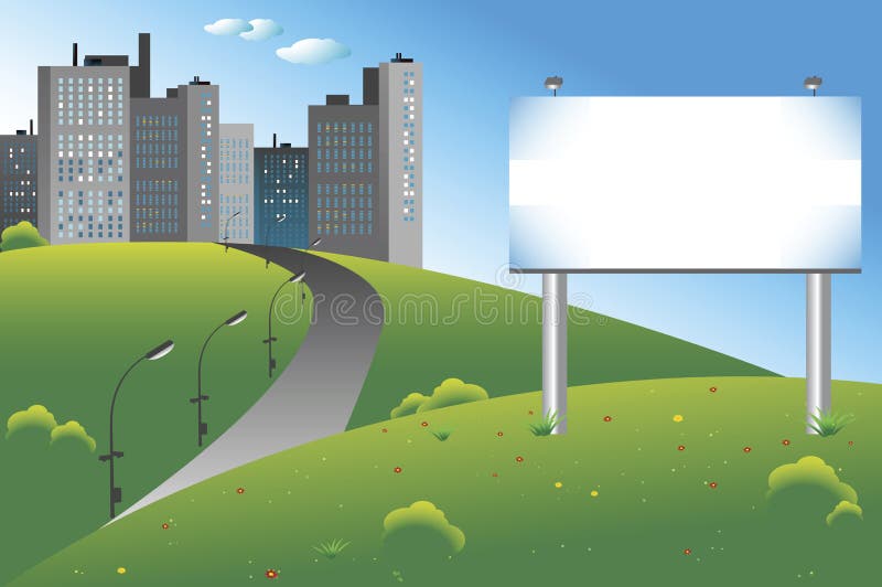 City billboard vector illustration