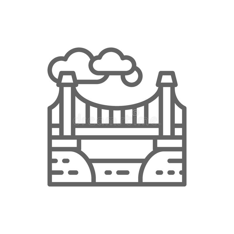 City bridge landscape line icon. stock illustration City bridge landscape line icon. stock illustration