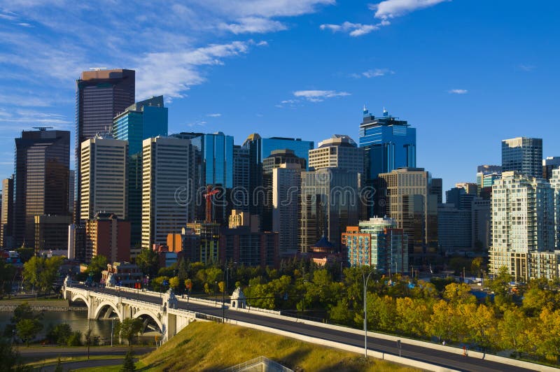 The City of Calgary Skyline at Sunrise