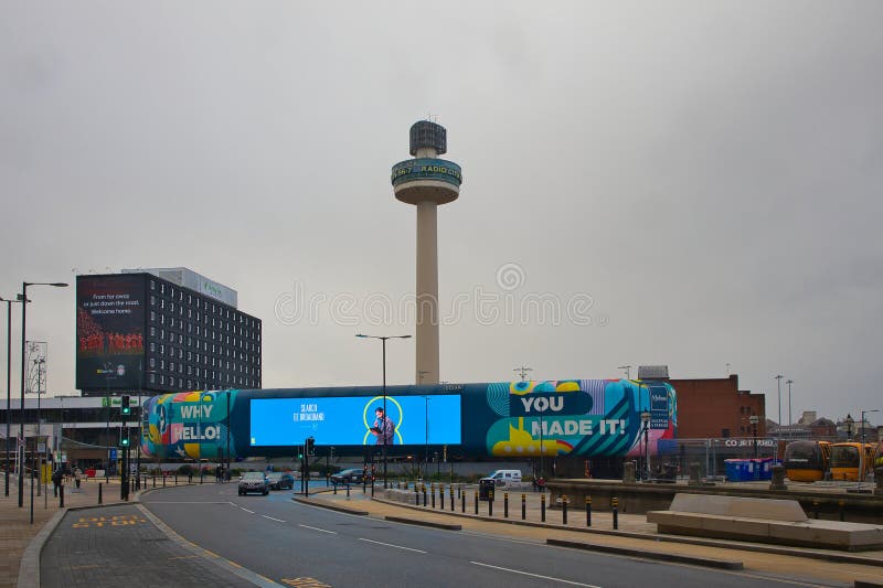 England, Liverpool - December 28, 2023: Liverpool city view with Radio City Tower, St Johns Shopping Center and Holiday Inn Hotel. England, Liverpool - December 28, 2023: Liverpool city view with Radio City Tower, St Johns Shopping Center and Holiday Inn Hotel.