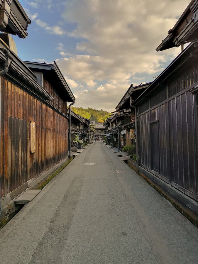 City Center of the Old Traditional Japanese Mountain Town Takayama in ...