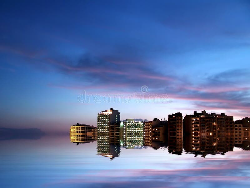 City Coast by Night stock photography