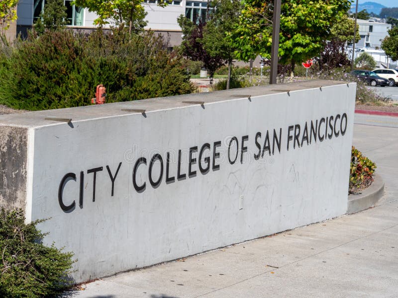 City College of San Francisco Entrance Sign To Campus Editorial Image