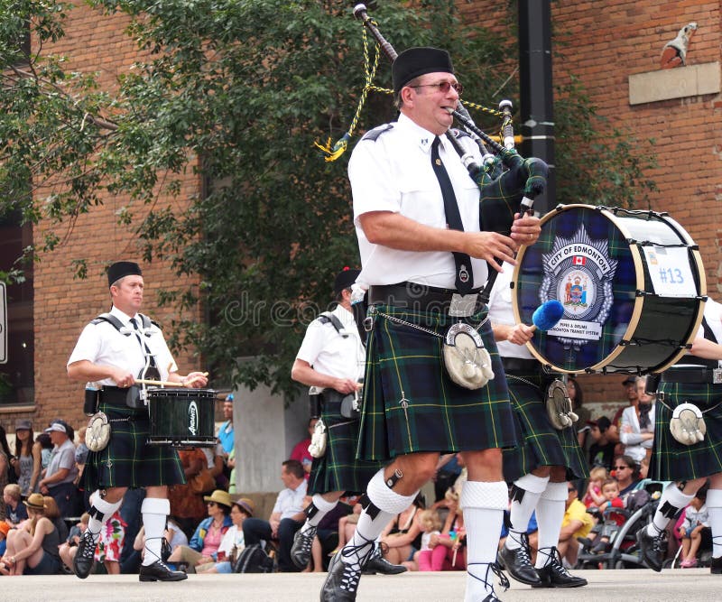 City of Edmonton Pipe and Drums Transit Band Editorial Photo Image of