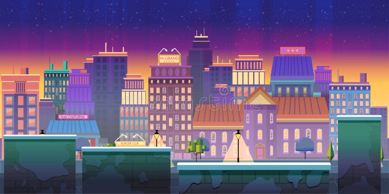 Chào đón City Game Background 2d Game Application - một thiết kế Vector tiện lợi, Tileable hoàn hảo phù hợp với những trò chơi đòi hỏi độ chân thực cao về không gian thành phố. Hãy để hình ảnh trò chơi của bạn trở nên sống động hơn bao giờ hết.