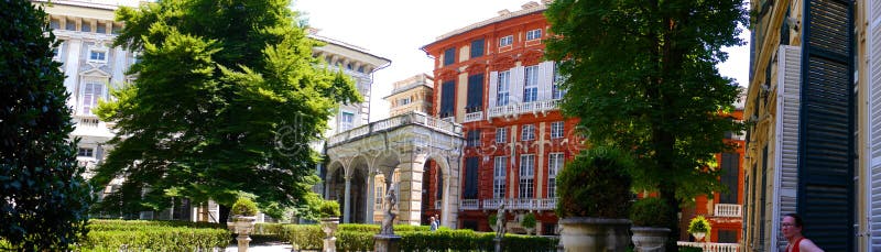 The city of Genoa in Northern Italy is a treasury of monumental buildings, churches, ancient alleyways, Grand Palazzos and museums royalty free stock photo The city of Genoa in Northern Italy is a treasury of monumental buildings, churches, ancient alleyways, Grand Palazzos and museums royalty free stock photo