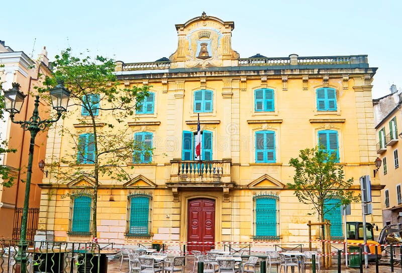 The City Hall of Bastia, France Stock Photo - Image of marche, lantern ...