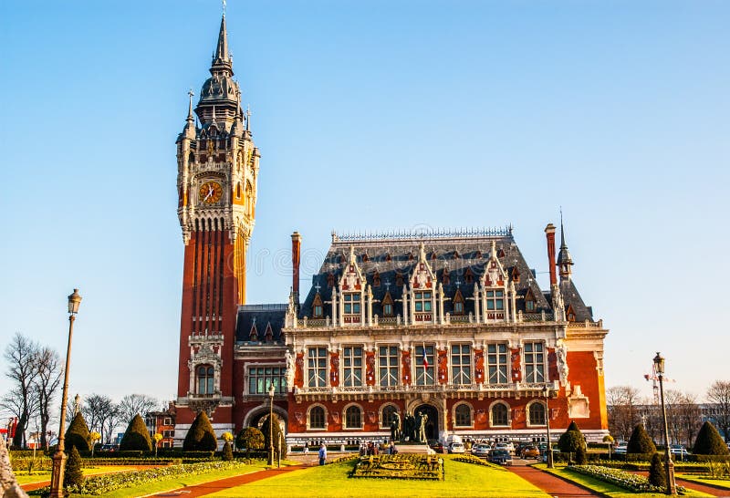 City hall of Calais stock image. Image of city, morning - 36189831