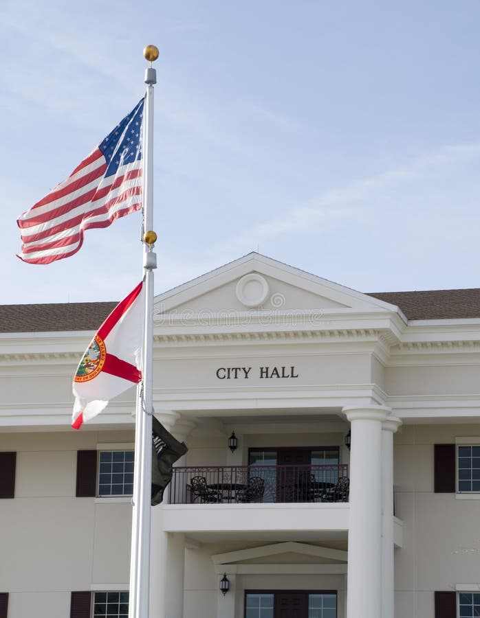 City Hall at West Palm Beach Florida Stock Photo Image of bushes