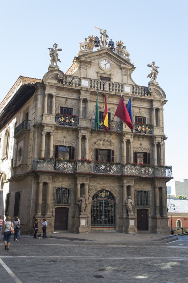 City Hall Square Pamplona In Spain Editorial Stock Photo Image of