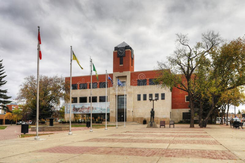 City Hall in Prince Albert, Saskatchewan, Canada. Prince Albert is the third-largest city in Saskatchewan, Canada